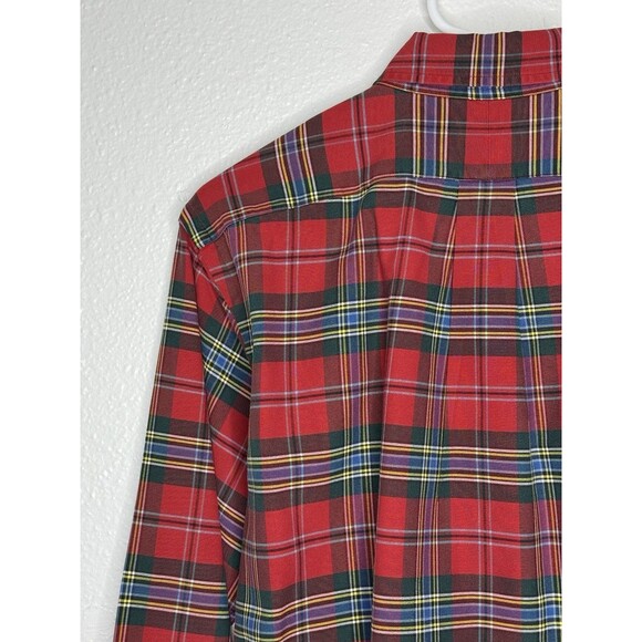 Vintage Polo Ralph Lauren Red Green Plaid Tartan Plaid Button Down Shirt Small - Picture 9 of 16